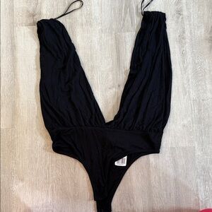 NWT Black Plunge bodysuit